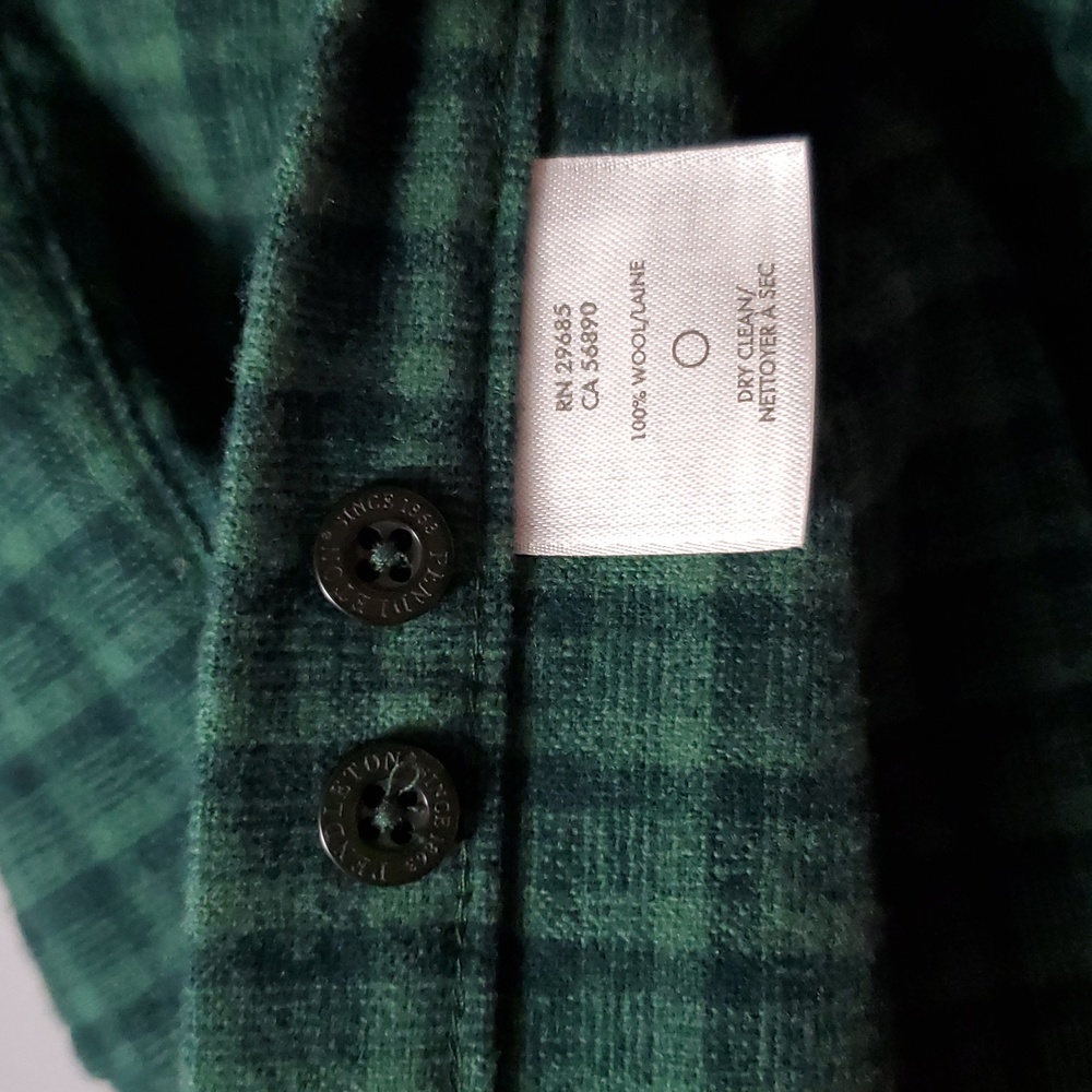 Pendleton Lodge Size XL Wool Plaid Long Sleeve Button Up Shirt Green Lumberjack - Picture 7 of 8